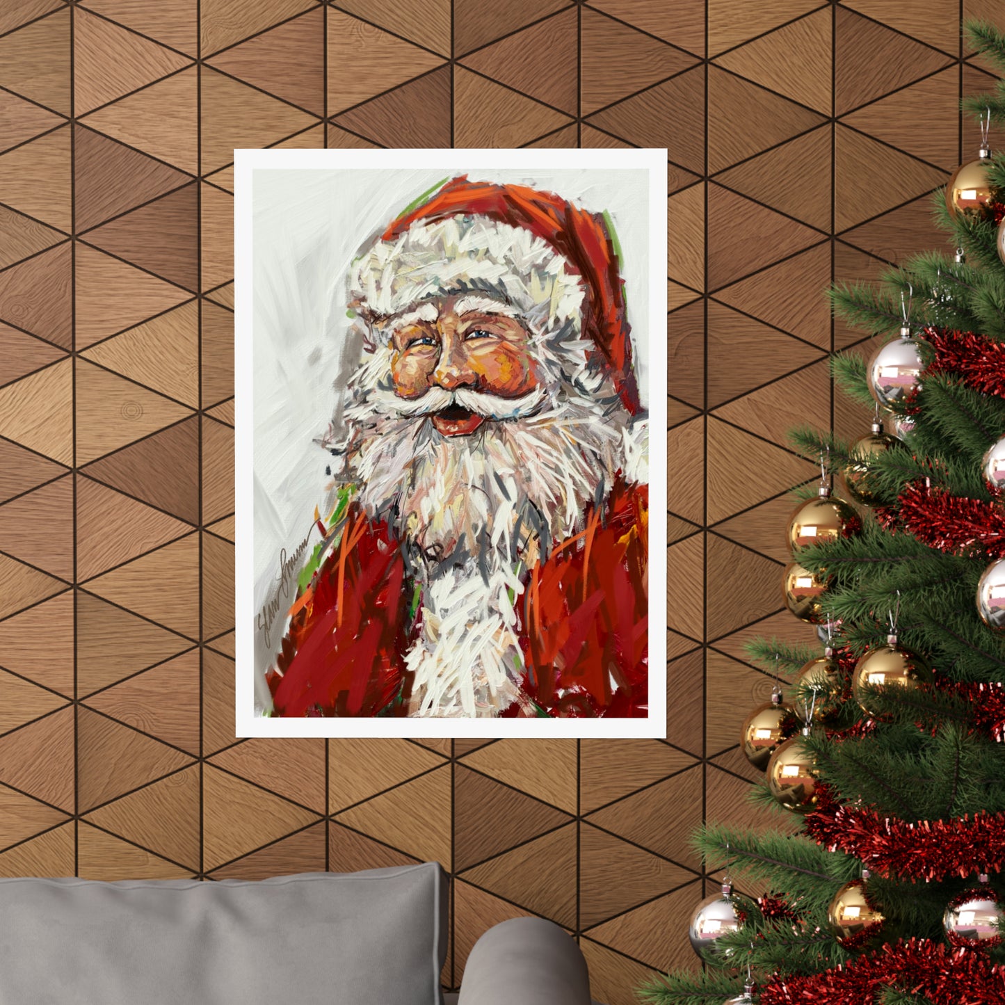 Santa Color Fine Art Print On Paper