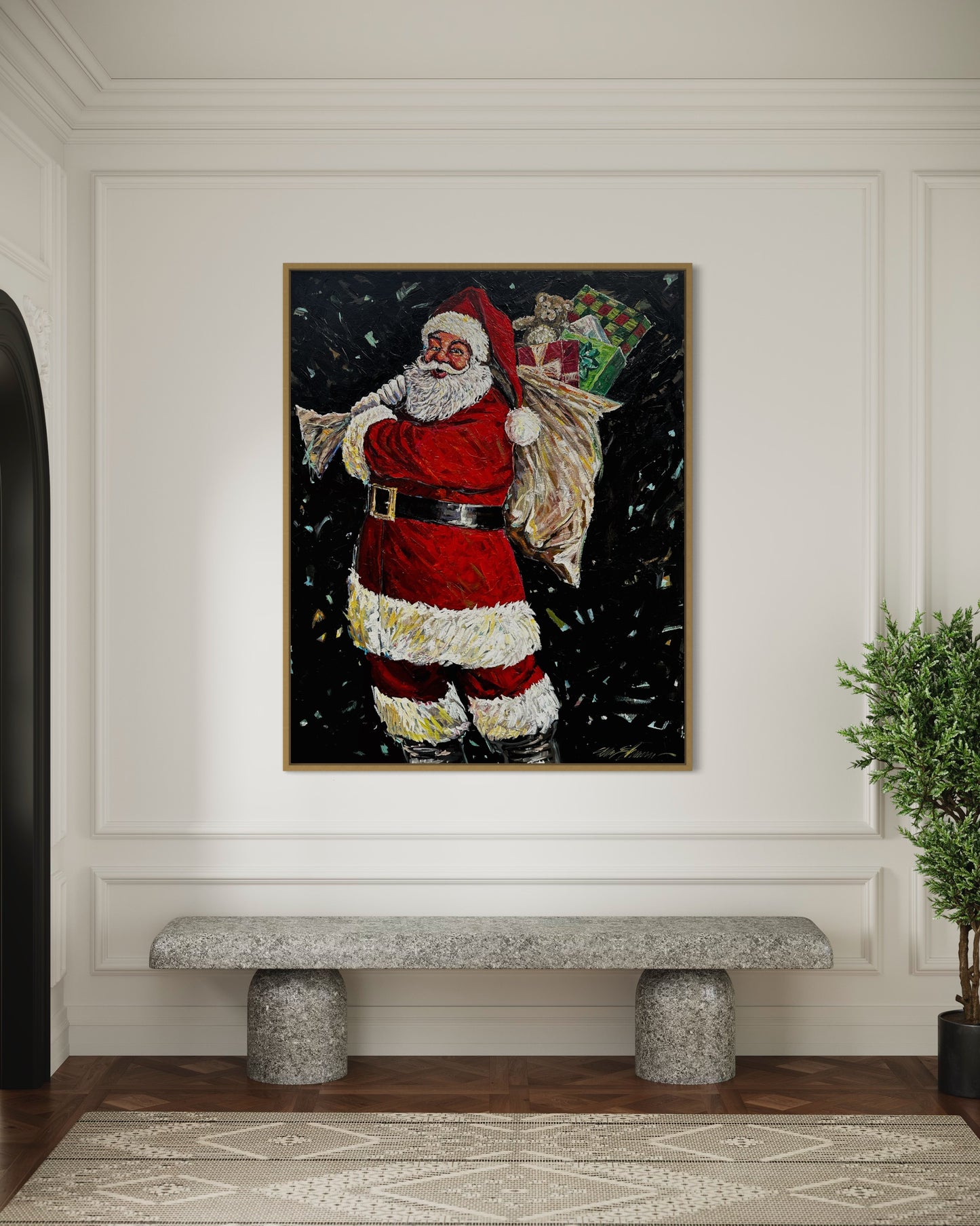 Santa with Gifts 48x60