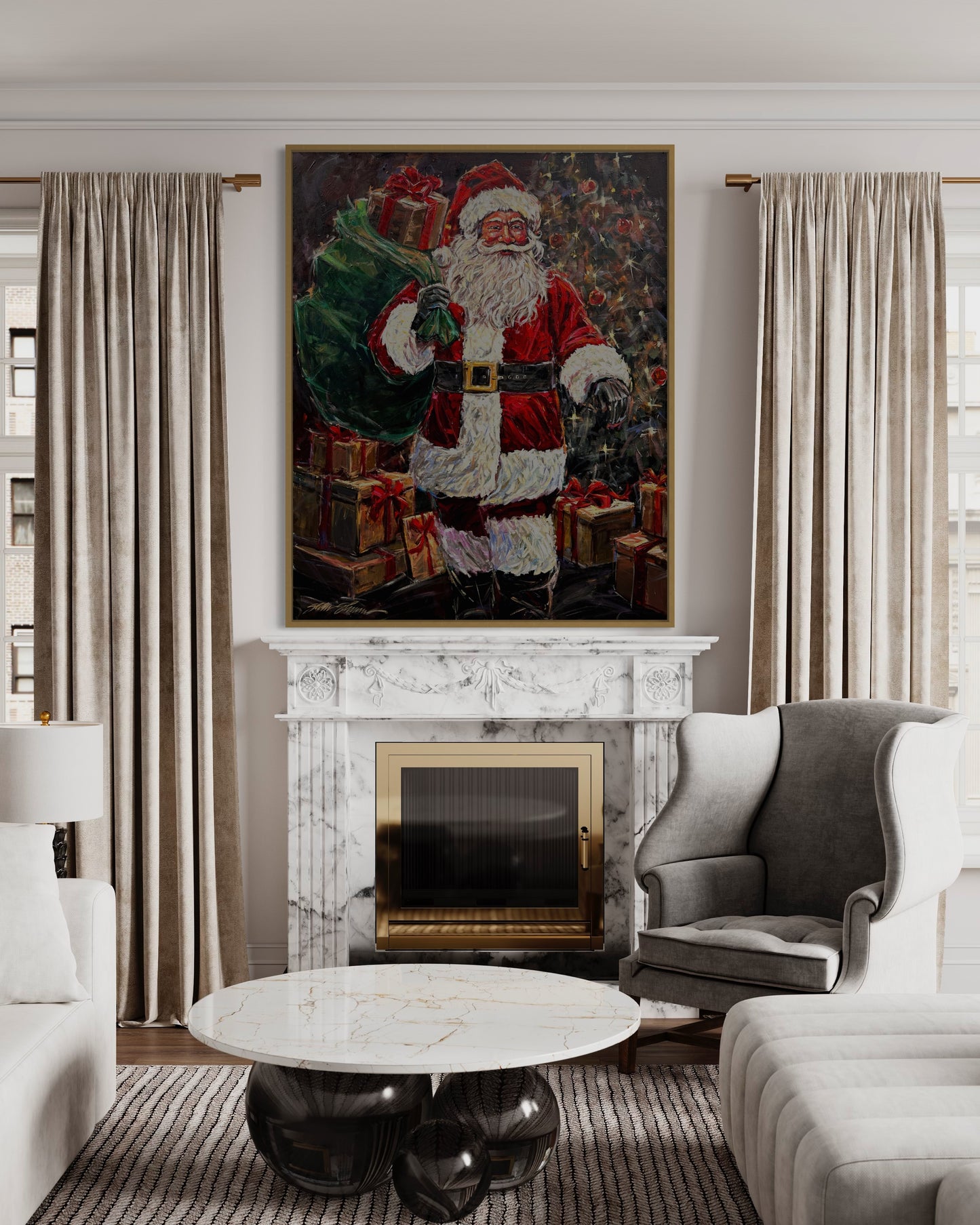 Santa with Swag in his Bag 48x60