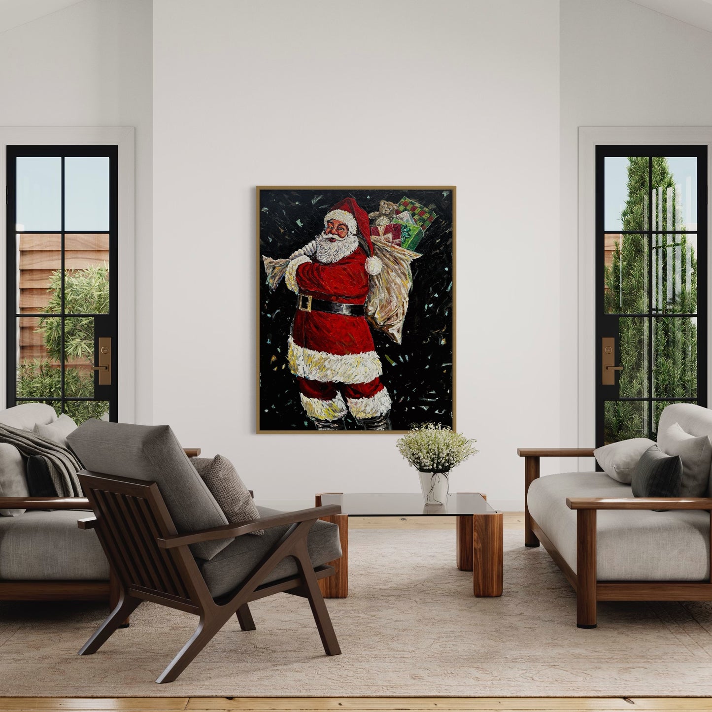 Santa with Gifts 48x60