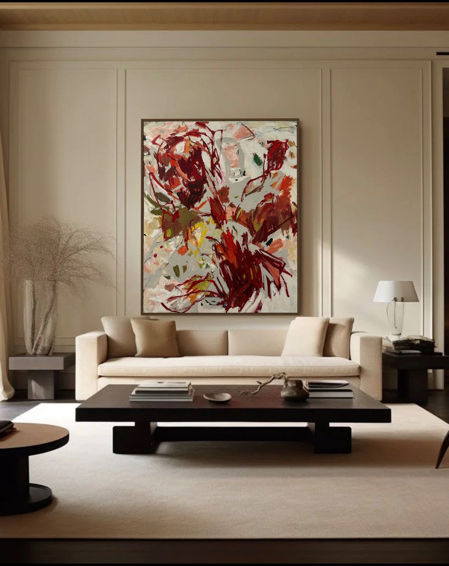 48x60” Red Abstract I