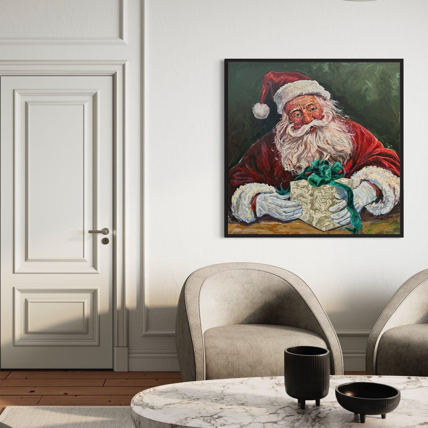 Santa with present 48x48”